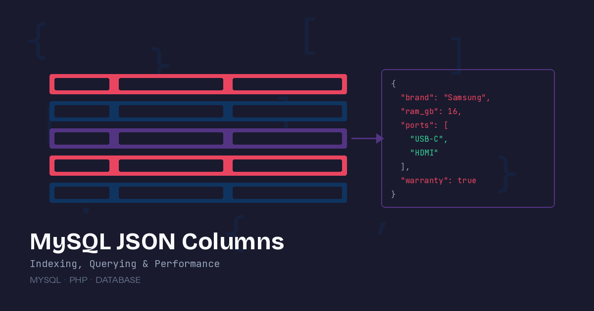 Preview image for MySQL JSON Columns for PHP Developers: When to Use Them and How to Make Them Fast