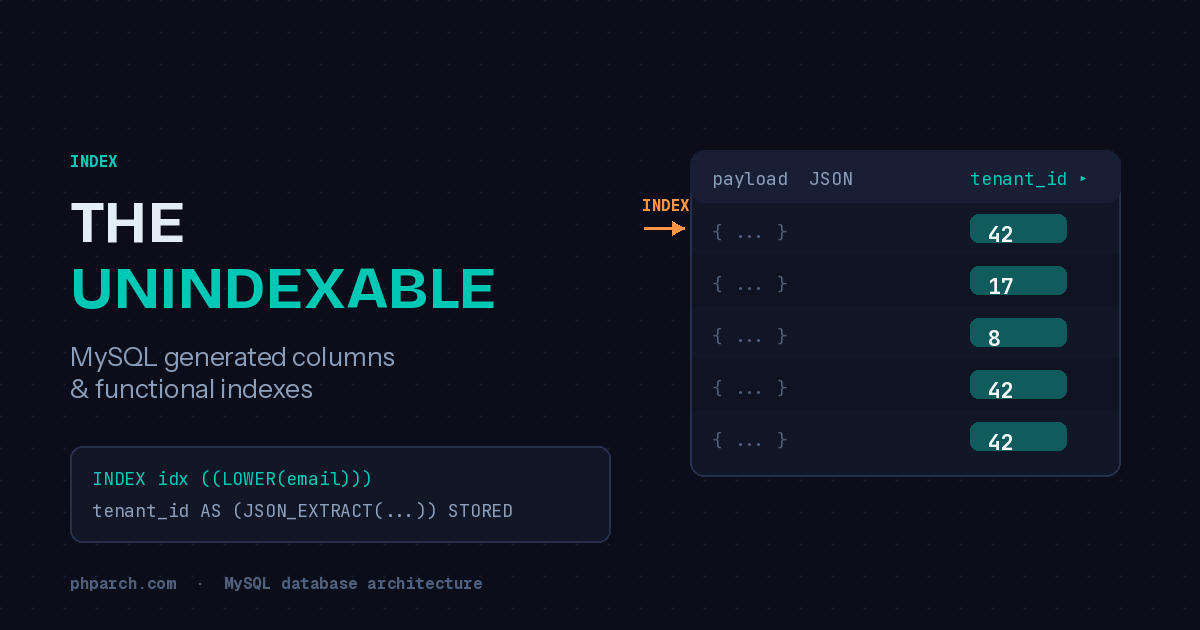 Preview image for Indexing the Unindexable: MySQL Generated Columns and Functional Indexes